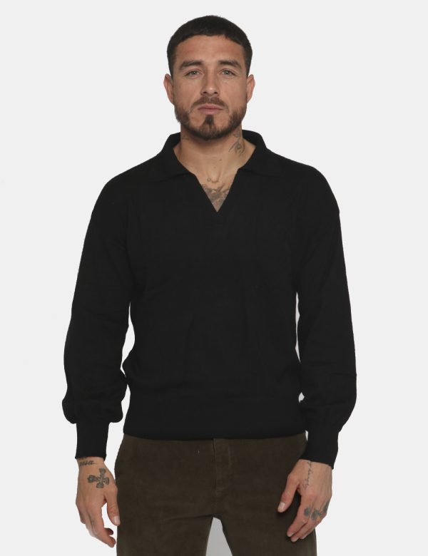 Maglione Maison du Cachemire nero - COMPOSIZIONE E VESTIBILITÀ:40% lana 20% cotone 20% viscosa 10% poliamide 10% cachemireIl