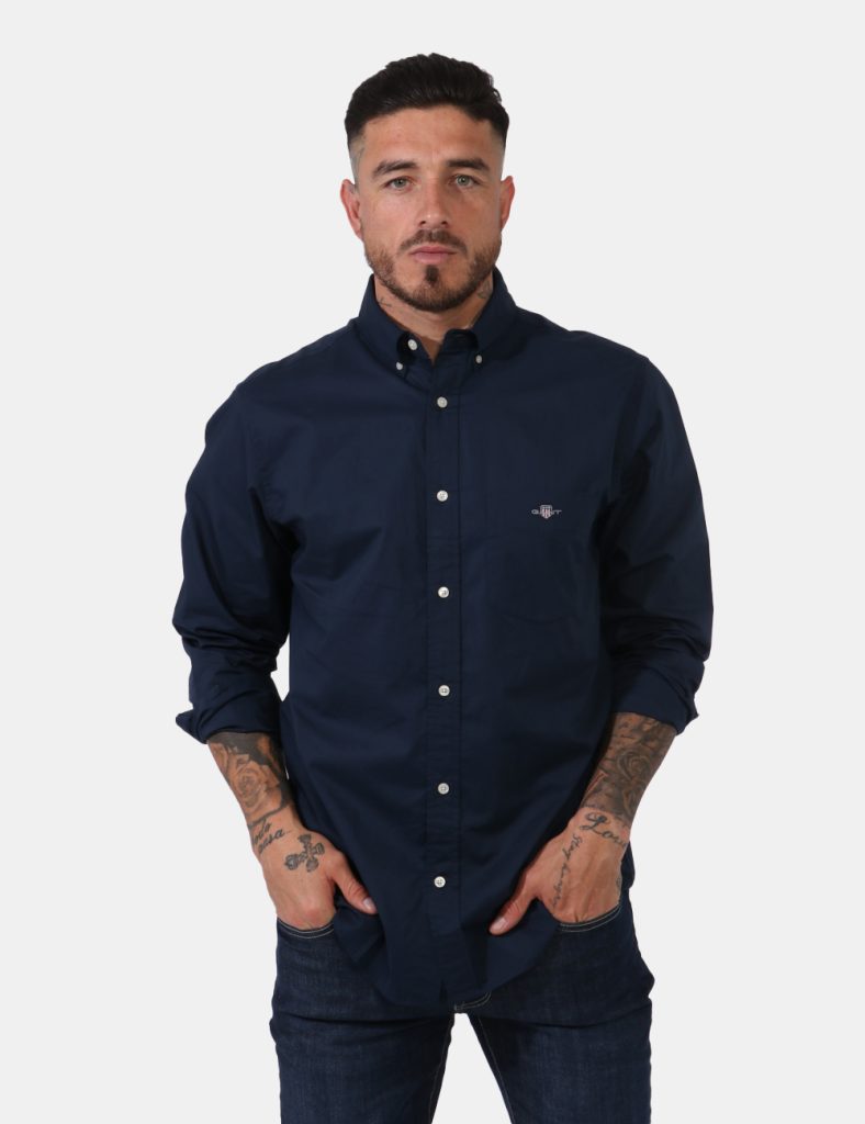 Outlet camicia da uomo scontata - Camicia Gant Blu