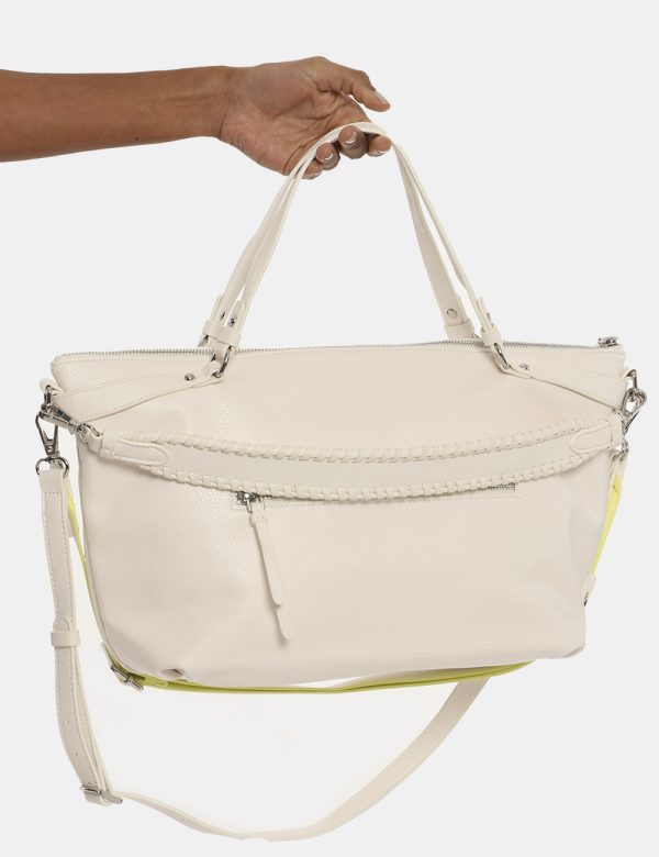 Borsa Desigual bianco - COMPOSIZIONE E VESTIBILITÀ:100% poliuretanoCONSIGLI DI STILE:Borsa di grandi dimensioni in total bia