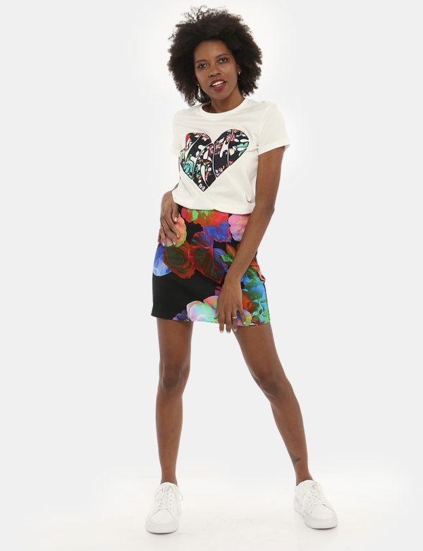 Gonna Desigual fantasia floreale - COMPOSIZIONE E VESTIBILITÀ:98% cotone 2% elastaneLa modella è alta 170 cm e indossa la ta