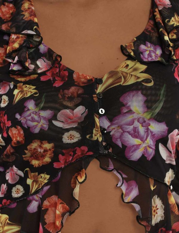 Maglia Desigual fantasia floreale - COMPOSIZIONE E VESTIBILITÀ:97% poliestere 3% elastaneLa modella è alta 170 cm e indossa