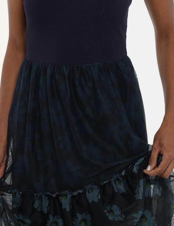 Vestito Desigual blu fantasia - COMPOSIZIONE E VESTIBILITÀ:57% poliestere 39% viscosa 4% elastaneLa modella è alta 170 cm e