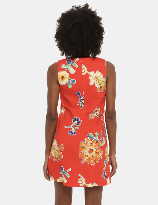 Vestito Desigual rosso fantasia - COMPOSIZIONE E VESTIBILITÀ:76% viscosa 23% polyamide 1% elastaneLa modella è alta 170 cm e