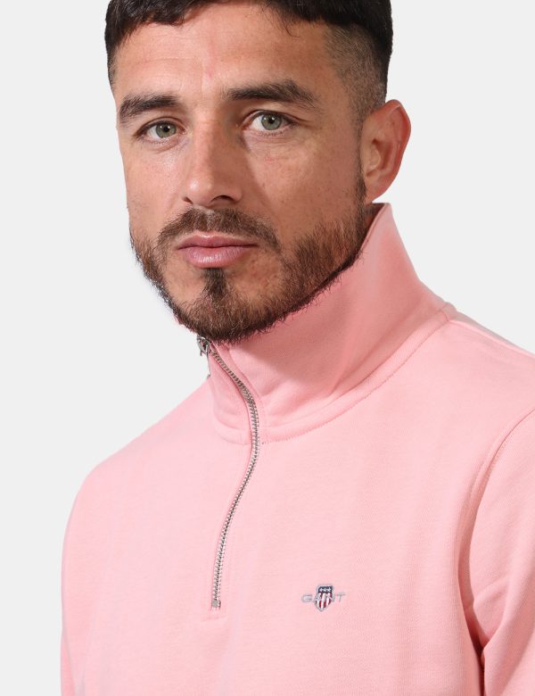 Felpa Gant Rosa - Felpa in total rosa pastello con logo brand ricamato ad altezza cuore. La vestibilità è morbida e pratica