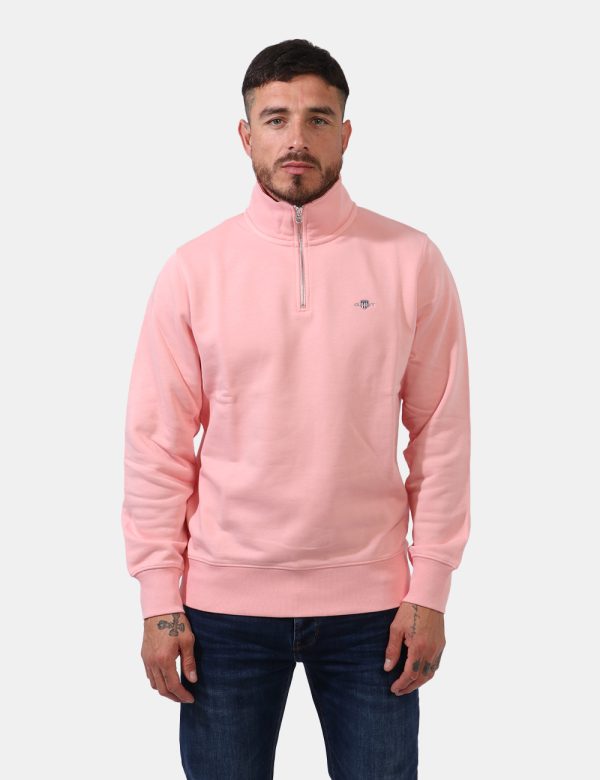 Felpa Gant Rosa - Felpa in total rosa pastello con logo brand ricamato ad altezza cuore. La vestibilità è morbida e pratica