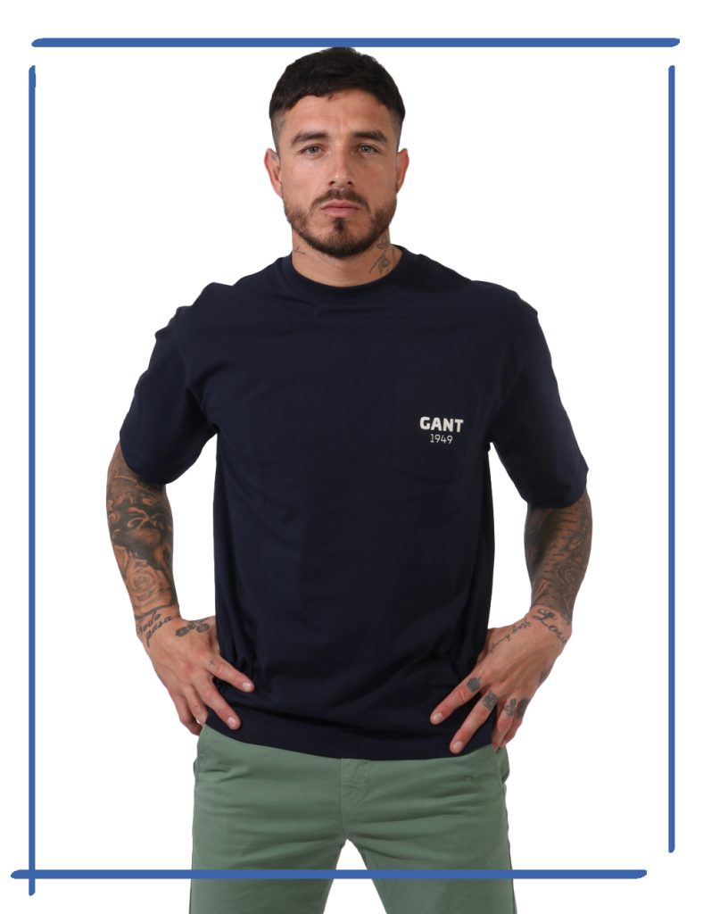 Gant uomo outlet - Maglione Gant blu  - T-shirt Gant Blu