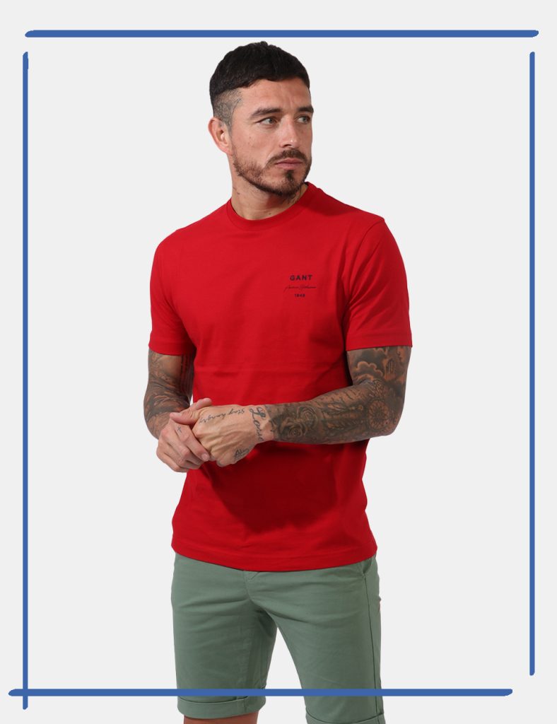 Gant uomo outlet - Maglione Gant blu  - T-shirt Gant Rosso