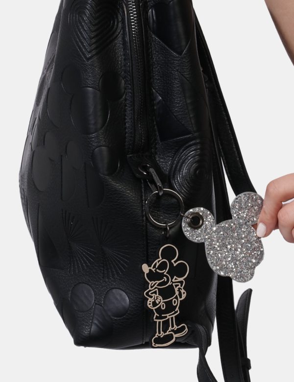 Zaino Desigual Nero - Zaino in simil pelle morbido su base nera sagomata con vari disegnini. Presente tascone principale con