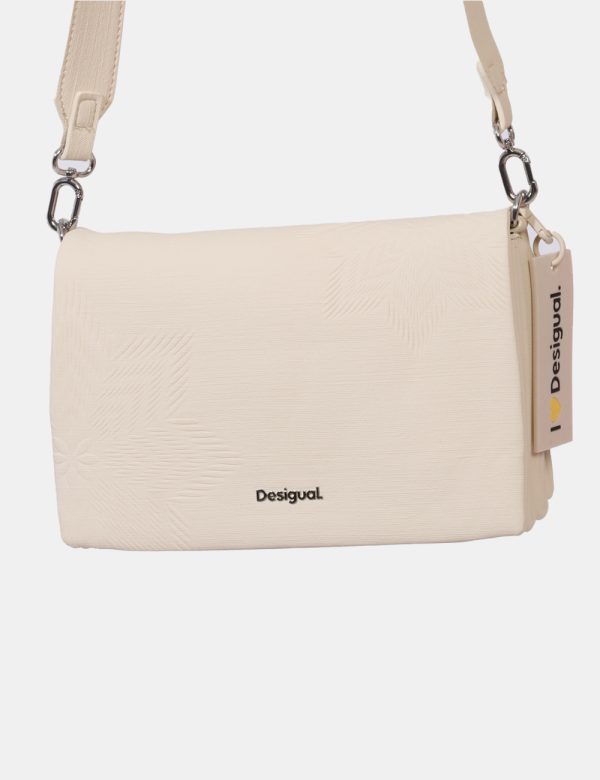 Borsa Desigual Beige - Borsa a tracolla di piccole dimensioni in total beige. La bag si compone di doppio scompartimento int