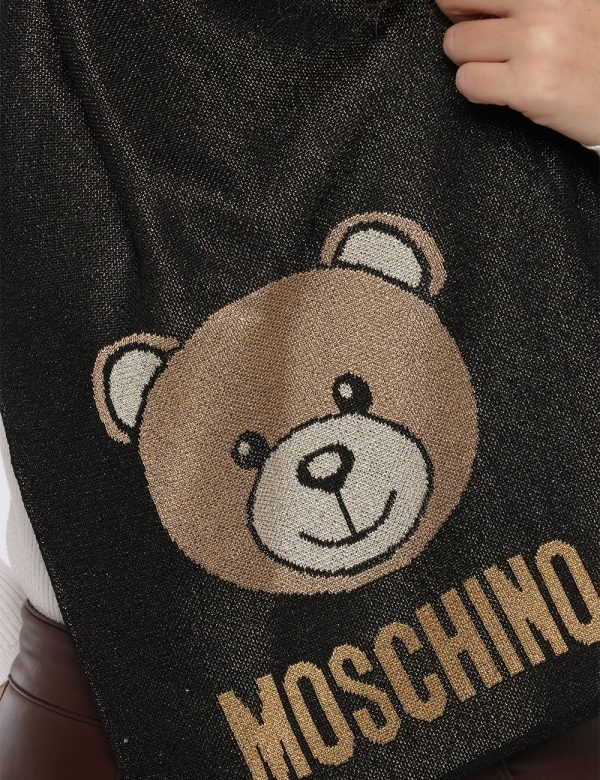 Sciarpa Moschino nero/oro - COMPOSIZIONE E VESTIBILITÀ:80% viscosa 11% poliammidica 9% poliestereCONSIGLI DI STILE:Sciarpa s