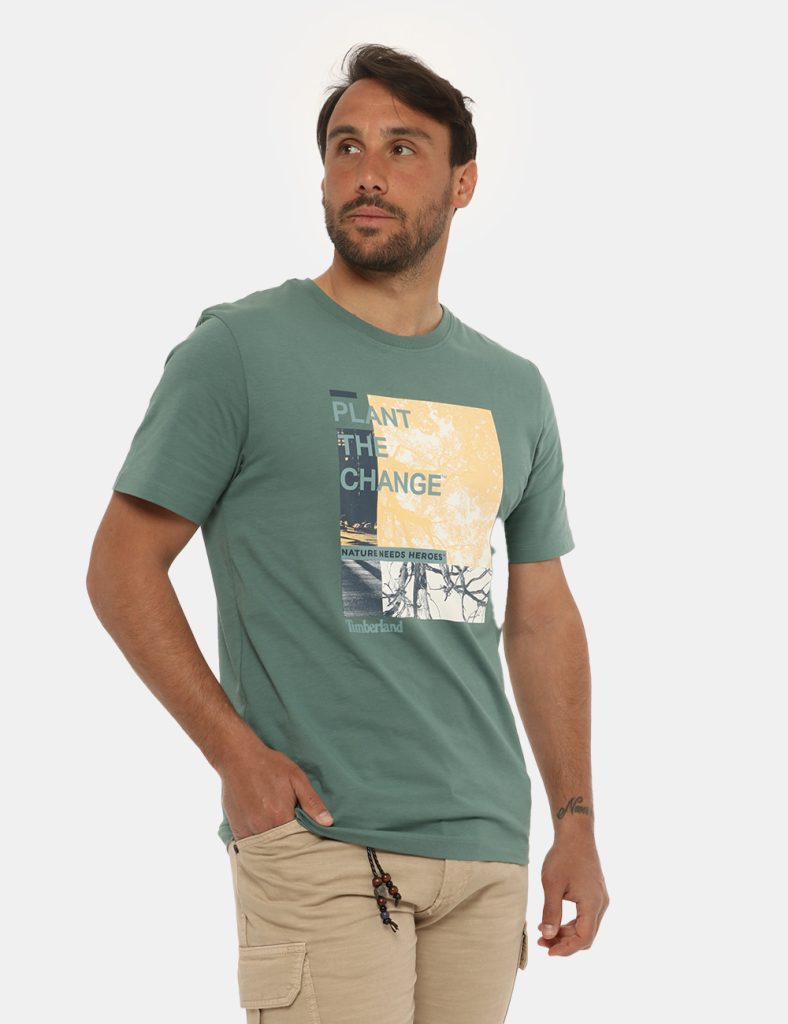 Abbigliamento e scarpe da uomo Timberland - T-shirt Timberland verde con stampa