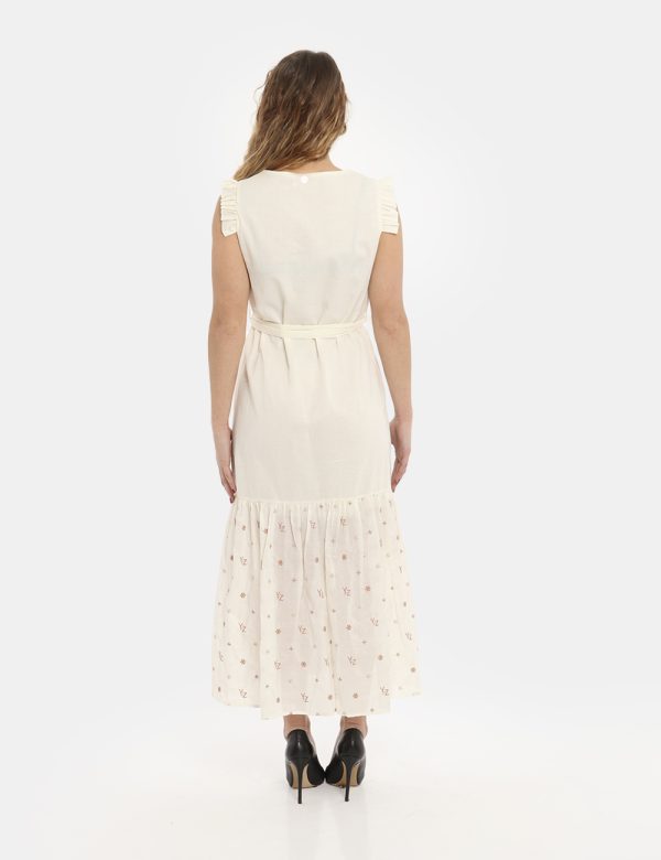 Vestito Yes Zee lungo beige - COMPOSIZIONE E VESTIBILITÀ:100% cotoneLa modella è alta 170 cm e indossa la taglia S. La vesti