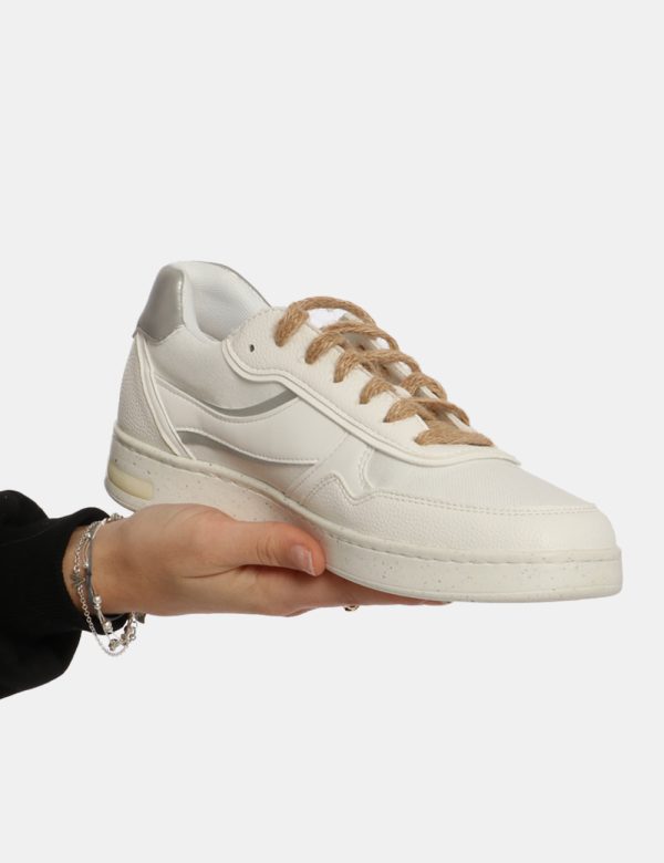 Sneakers Geox Bianco - Scarpa Geox modello sneakers. La calzatura si presenta in cuoio bianco con suola coordinata e dettagl