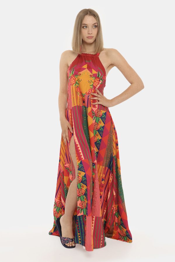 Vestito F**k fantasia rosa - COMPOSIZIONE E VESTIBILITÀ:100% poliestereLa modella è alta 170 cm e indossa la taglia S. La ve