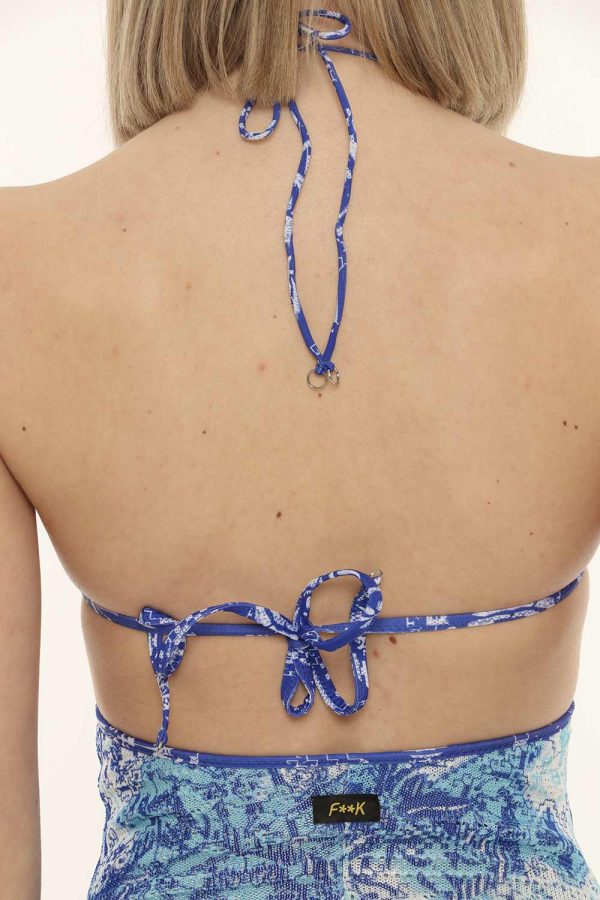 Costume F**k bikini azzurro - COMPOSIZIONE E VESTIBILITÀ:81% poliestere 14% poliammidica 5% elastaneLa modella è alta 170 cm