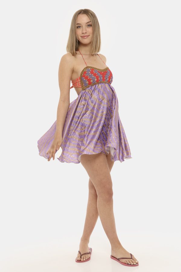 Vestito F**k lilla/marrone - COMPOSIZIONE E VESTIBILITÀ:100% poliestereLa modella è alta 170 cm e indossa la taglia S. La ve