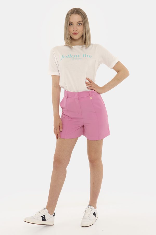 Short Fracomina rosa - COMPOSIZIONE E VESTIBILITÀ:94% poliestere 6% elastaneLa modella è alta 170 cm e indossa la taglia U.