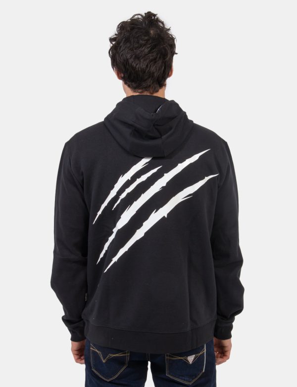 Felpa Plein Sport Nero - Felpa con cappuccio e polsini in total nero. Presente patch logo brand ad altezza cuore, pratico ta