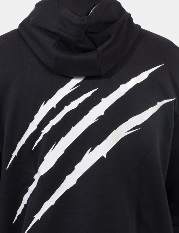 Felpa Plein Sport Nero - Felpa con cappuccio e polsini in total nero. Presente patch logo brand ad altezza cuore, pratico ta
