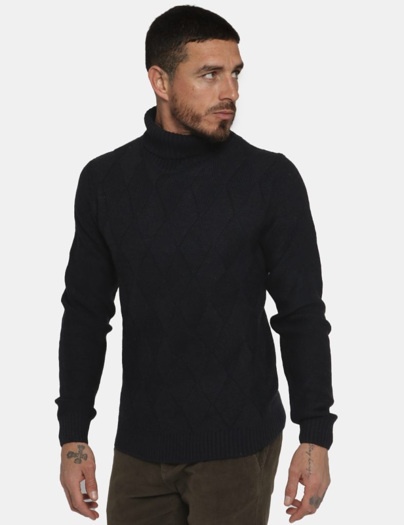 Maglia Fred Mello da uomo scontata  - Maglione Fred Mello dolcevita nero