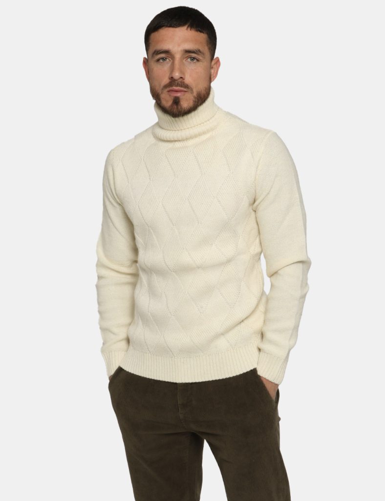 Maglione Fred Mello dolcevita bianco