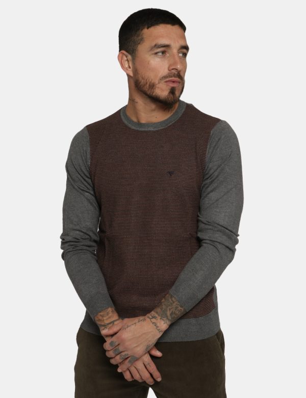 Maglione Fred Mello grigio/marrone - COMPOSIZIONE E VESTIBILITÀ:70% viscosa 30% poliamideIl modello è alto 178 cm e indossa