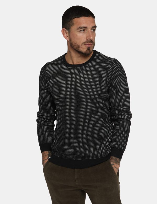 Maglione Fred Mello nero/grigio - COMPOSIZIONE E VESTIBILITÀ:55% poliestere 20% acrilico 20% poliamide 5% lanaIl modello è a