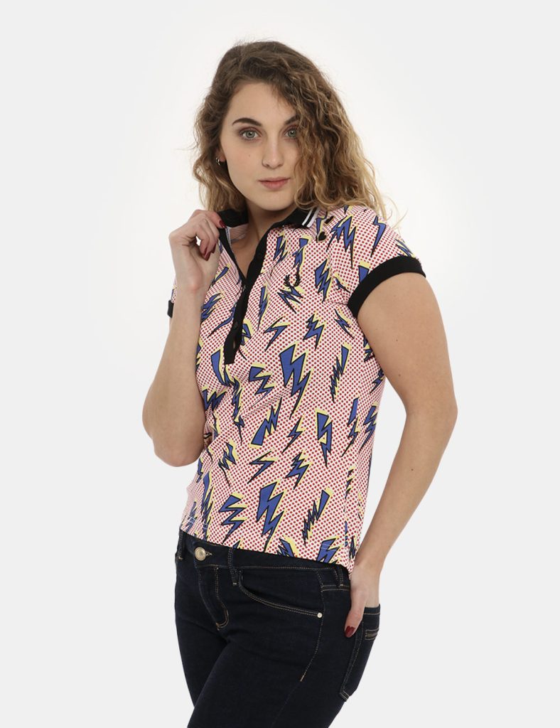 T-shirt da donna scontata - Polo  Fred Perry fantasia saette