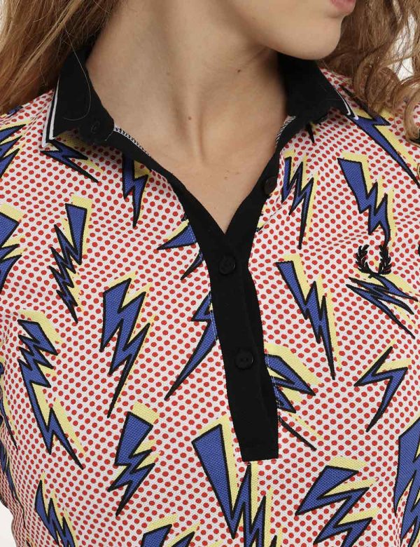 Polo Fred Perry fantasia saette - COMPOSIZIONE E VESTIBILITÀ:100% cotoneLa modella è alta 170 cm e indossa la taglia 8 corr