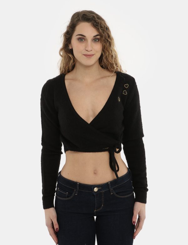 Cardigan Fred Perry nero - COMPOSIZIONE E VESTIBILITÀ:41% poliamide 40% acrilico 19% lanaLa modella è alta 170 cm e indossa