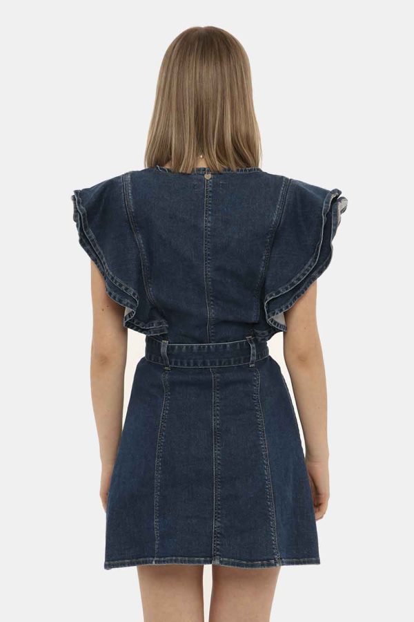 Vestito Fracomina denim - COMPOSIZIONE E VESTIBILITÀ:91% cotone 7% poliestere 2% elastaneLa modella è alta 170 cm e indossa