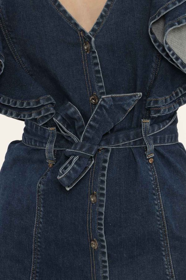 Vestito Fracomina denim - COMPOSIZIONE E VESTIBILITÀ:91% cotone 7% poliestere 2% elastaneLa modella è alta 170 cm e indossa