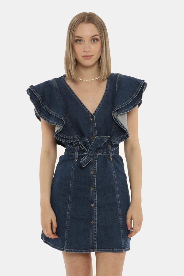 Vestito Fracomina denim - COMPOSIZIONE E VESTIBILITÀ:91% cotone 7% poliestere 2% elastaneLa modella è alta 170 cm e indossa
