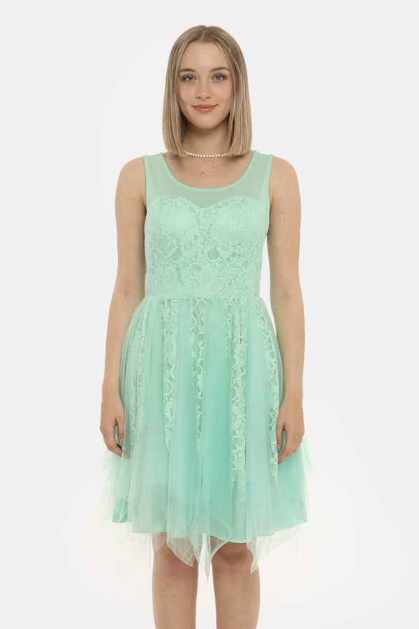 Vestito Fracomina verde - COMPOSIZIONE E VESTIBILITÀ:63% poliestere 32% nylon 5% elastaneLa modella è alta 170 cm e indossa