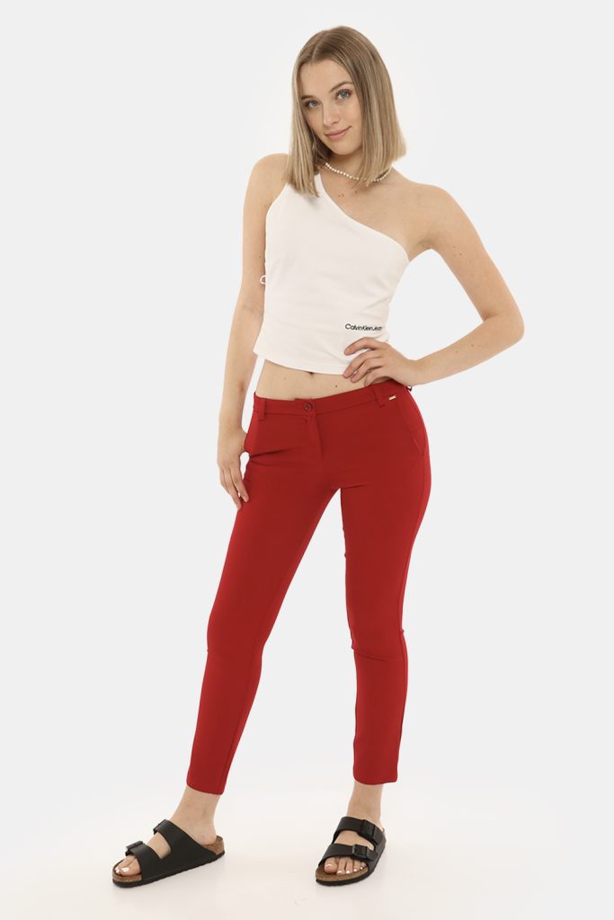 Pantaloni eleganti da donna  - Pantalone Fracomina rosso