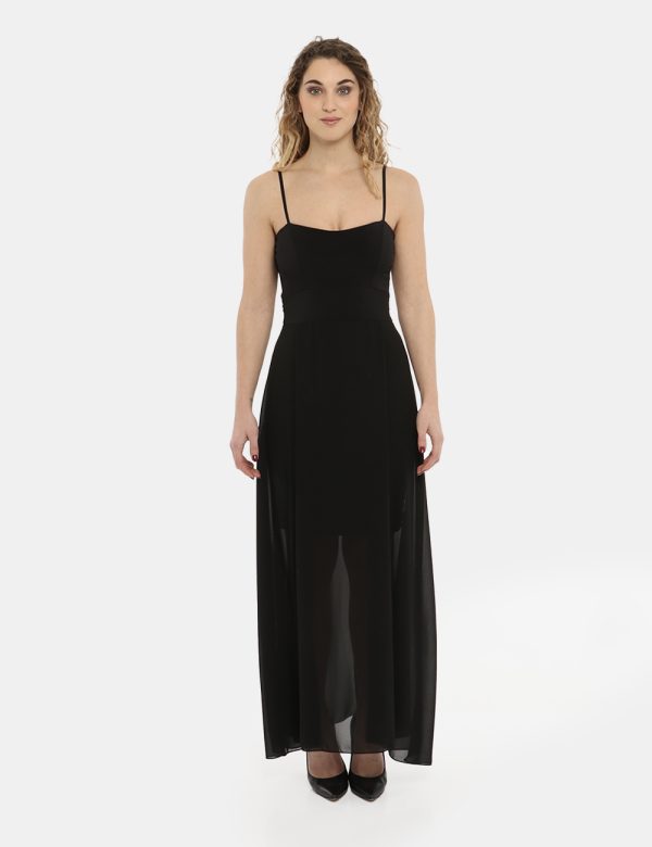 Vestito Vougue nero - COMPOSIZIONE E VESTIBILITÀ:95% poliestere 5% elastaneLa modella è alta 170 cm e indossa la taglia S. L