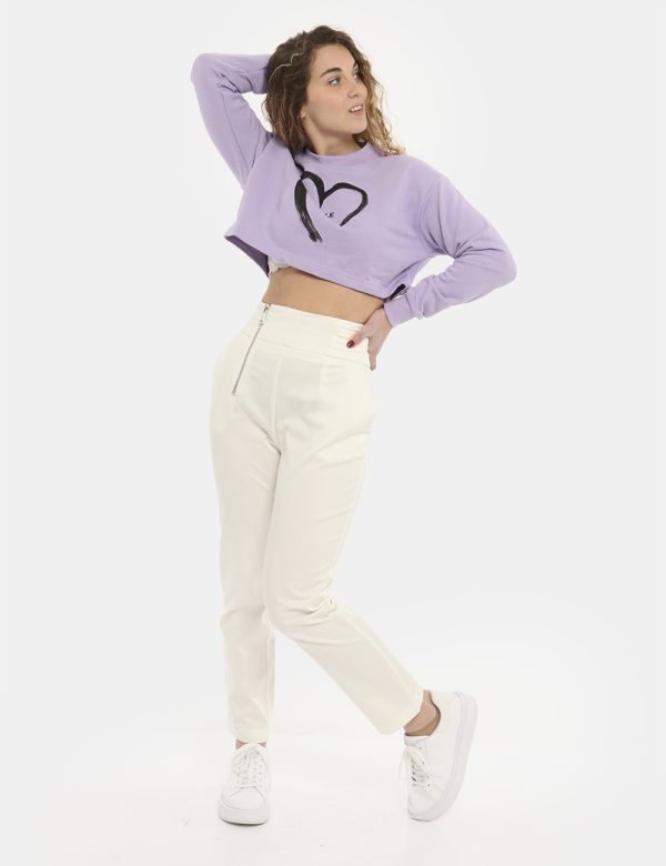 Pantalone Gaelle Paris bianco - COMPOSIZIONE E VESTIBILITÀ:97% cotone 3% elastaneLa modella è alta 170 cm e indossa la tagli