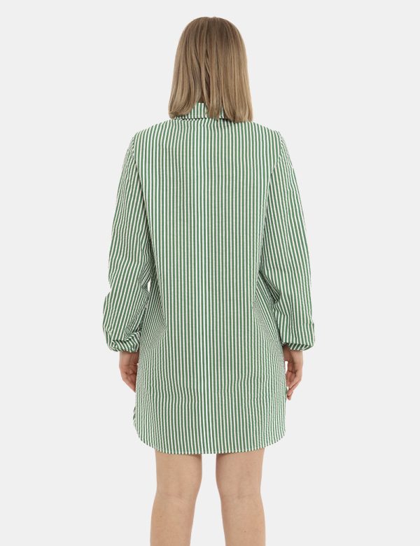 Vestito Gaelle rigato bianco/verde - COMPOSIZIONE E VESTIBILITÀ:100% cotoneLa modella è alta 170 cm e indossa la taglia 40.