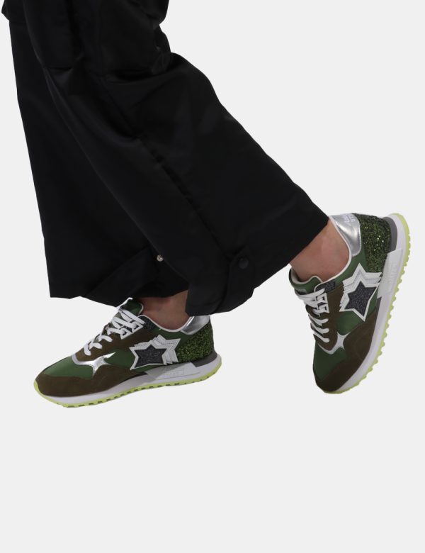 Scarpe Atlantic Stars Verde - Scarpe sneakers in varie tonalità di verde con glitter in tinta coordinata. Presente logo bran