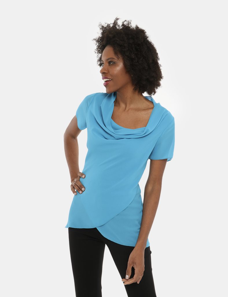 Camicia bluse elegante da donna scontata - Camicia Vougue azzurro