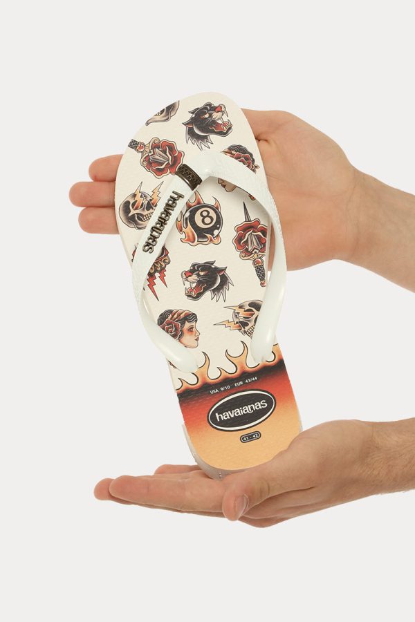 Infradito Havaianas bianco fantasia - COMPOSIZIONE E VESTIBILITÀ:Altre materieScarpa in gomma. Il numero di scarpa indicato