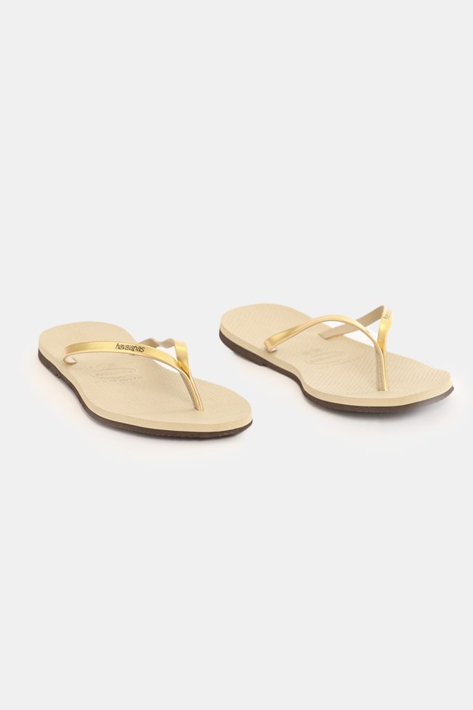 Costume donna scontato - Infradito Havaianas marrone e oro