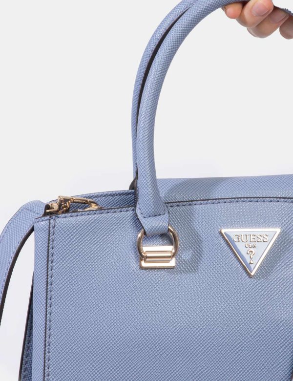 Borsa Guess Azzurro - Borsa a tracolla semirigida di medie dimensioni in simil pelle ed in total azzurro. La bag si compone