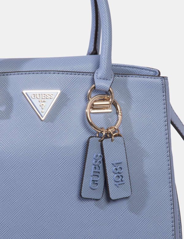 Borsa Guess Azzurro - Borsa a tracolla semirigida di medie dimensioni in simil pelle ed in total azzurro. La bag si compone