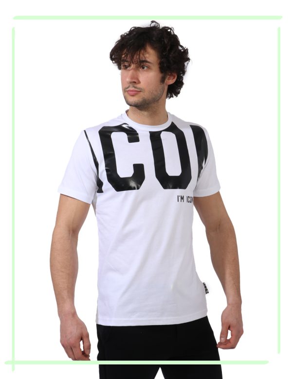 T-shirt Icon Bianco - T-shirt classica su base bianca con big stampa logo brand in nero. La vestibilità è morbida e regolare