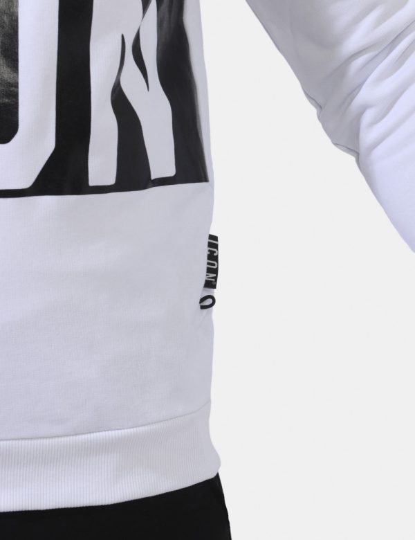 Felpa Icon Bianco - Felpa classica su base bianca con big stampa logo brand in nero lucido. La vestibilità è morbida e regol