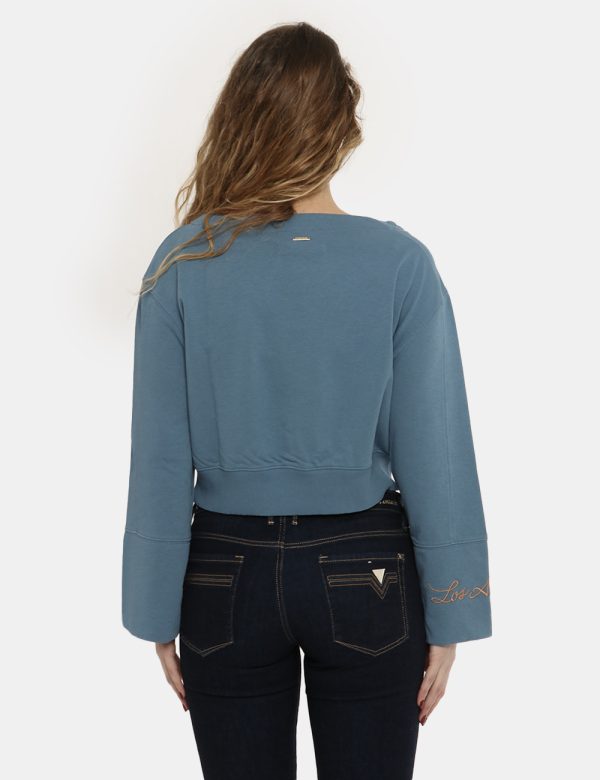 Felpa Imperfect azzurro - COMPOSIZIONE E VESTIBILITÀ:80% cotone 20% poliestereLa modella è alta 170 cm e indossa la taglia S