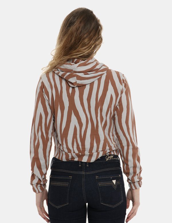 Felpa Imperfect rigata marrone/grigio - COMPOSIZIONE E VESTIBILITÀ:80% cotone 20% poliestere.CONSIGLI DI STILE:Felpa con cap