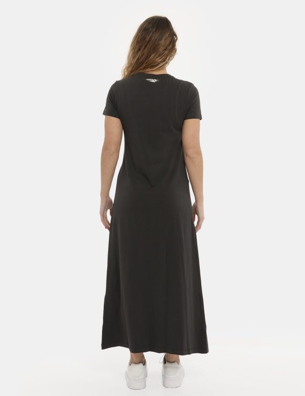 Vestito Imperfect lungo grigio - COMPOSIZIONE E VESTIBILITÀ:48% cotone 48% modale 4% elastanemodella e vestibilità.CONSIGLI