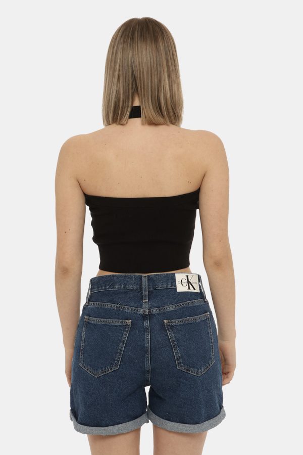 Top Calvin Klein nero - COMPOSIZIONE E VESTIBILITÀ:80% cotone 17% poliamide 3% elastaneLa modella è alta 170 cm e indossa la